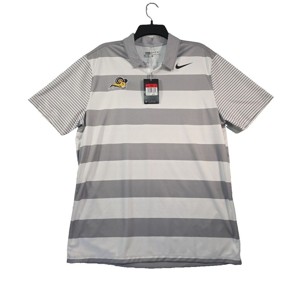 Nike Dri-Fit Polo Shirt Los Angeles Rams Men's Standard fit Size L Striped NWT